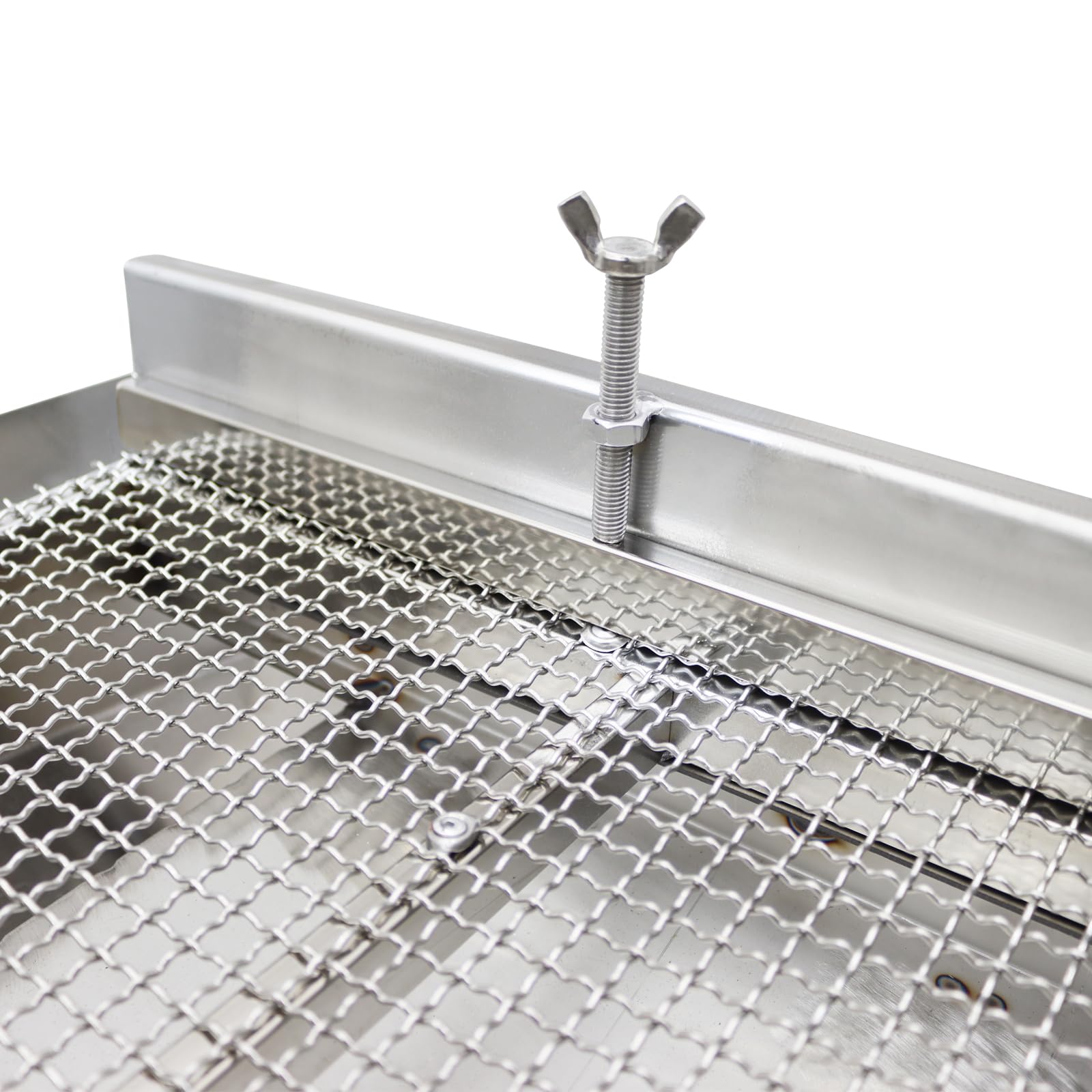 WYDDDARY Straight Vibrating Sieve Electric Linear Sifter Machine Stainless Steel Linear Vibrating Screen Single Layer Double Motors 11mm Square Grid Mesh 110V