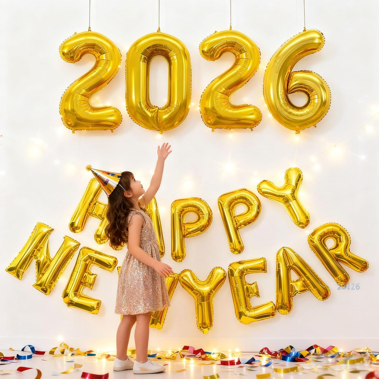 2026 Happy New Year Balloons with Gold Confetti Foil 16 Inch 2026 Numbers Balloons for Graduation New Year Eve Festival Party Supplies - Image 3