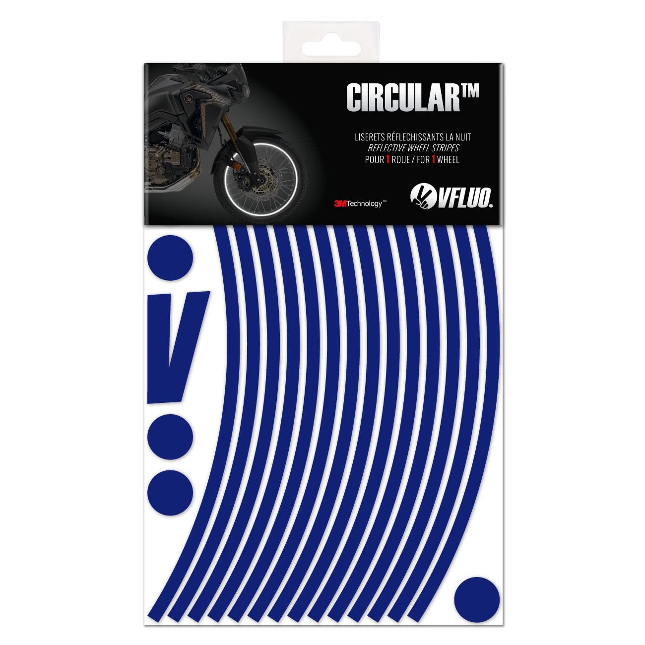 VFLUO - Kit Pegatinas Llantas de Moto Reflectantes, Autoadhesivas para 1 Rueda, 3M Technology™ - Gran Visibilidad Lateral - Discreto y diseño - Fácil colocación — view 29