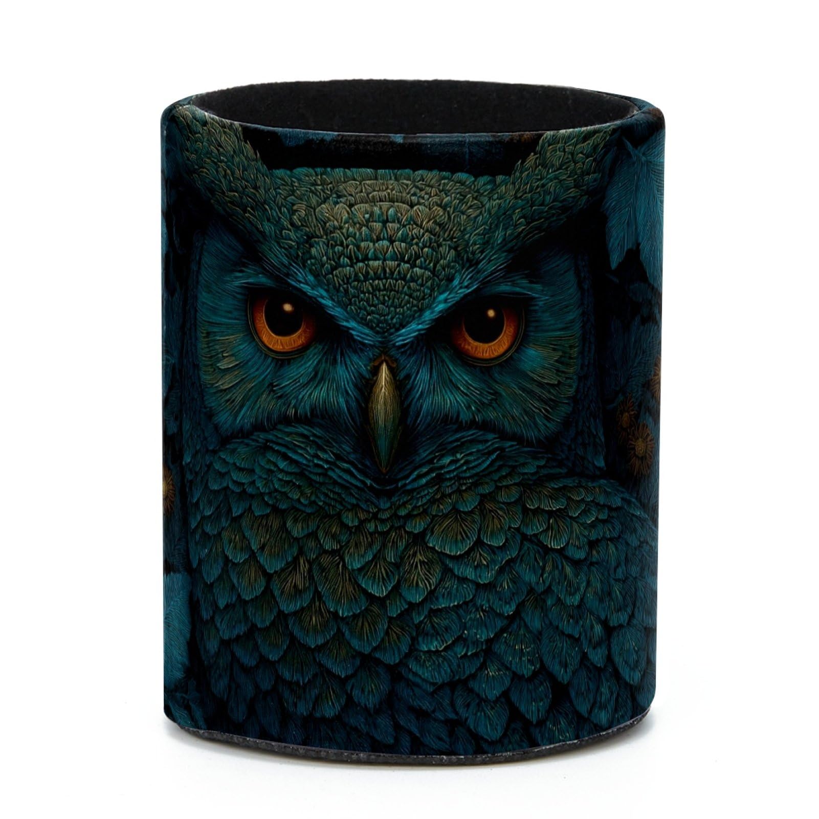 VAPOKF Round Pencil Holders for Desk, Owl Pen Holders Pen Pot Makeup Brushes Storage Desktop Stationery Supplies Organiser for Home Office