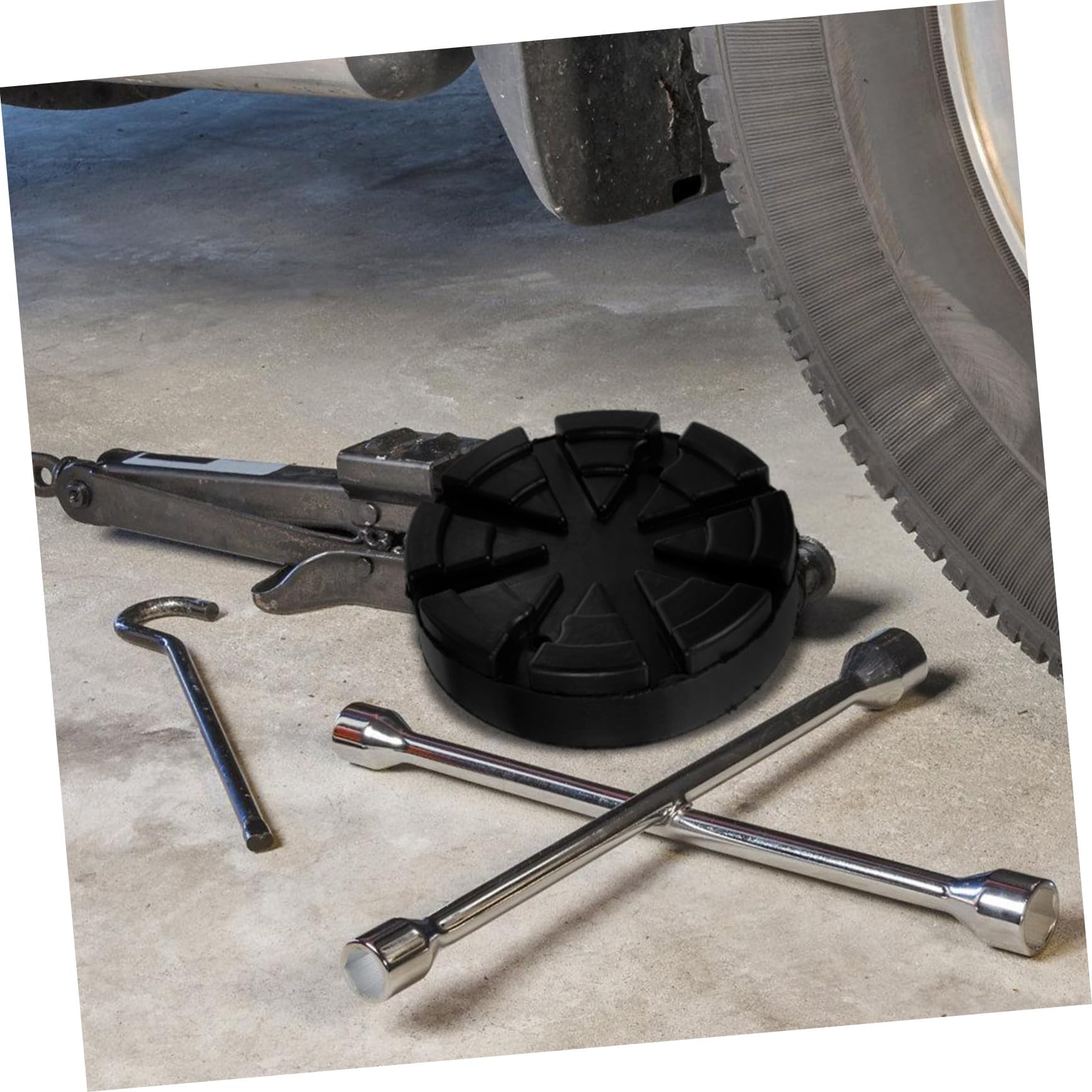 Hemobllo 2 pezzi Tappetini in Gomma per Cric Auto Pad di Supporto Antiscivolo per Cavalletti e Martinetti Idraulici Facili da Installare e Compatibili con Vari Sollevatori