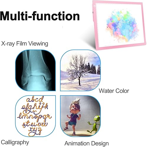 Miniatura 91 de LitEnergy Kit de almohadilla de luz LED de 9 x 12 pulgadas, tablero de luz alimentado por USB, caja de luz de brillo ajustable con 108 ranuras
