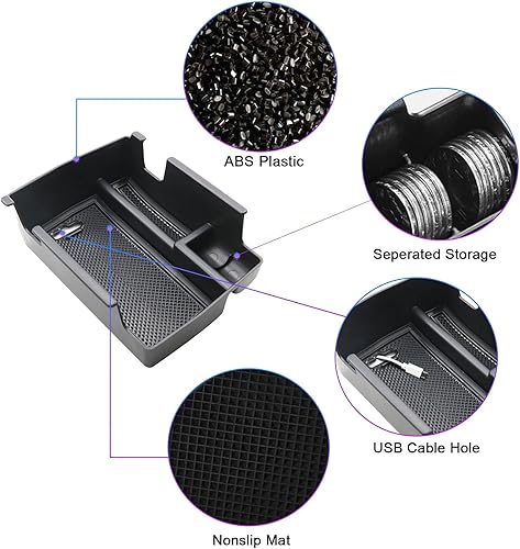 Miniatura 4 de SXCY Organizador de consola central para Jeep Compass 2023 2024Dodge Hornet para Jeep Compass 2022 2023 2024, accesorios reposabrazos consola