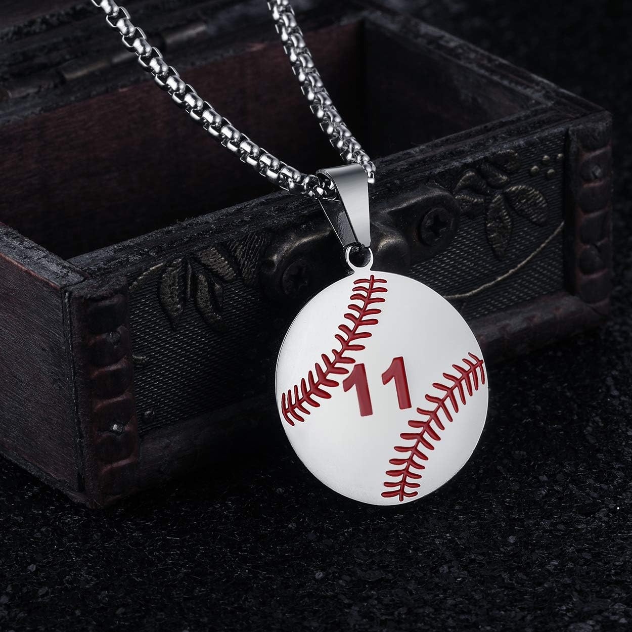 Rehoboth Baseball Athletes Jersey Number 0-99 Cross Pendant Necklace for Boys Girls Women Men 24 Inch (22"+2" Adjustable) Stainless Steel Chain Philippians 4:13 on Back I CAN DO All Things - Image 3