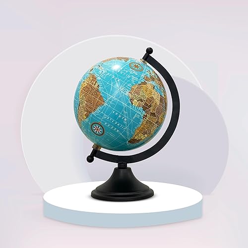 Miniatura 8 de Rely+ Globo de tierra para decoración de escritorio y oficina, 6 pulgadas, elegante globo giratorio con soporte, perfecto para estantería y mesa,