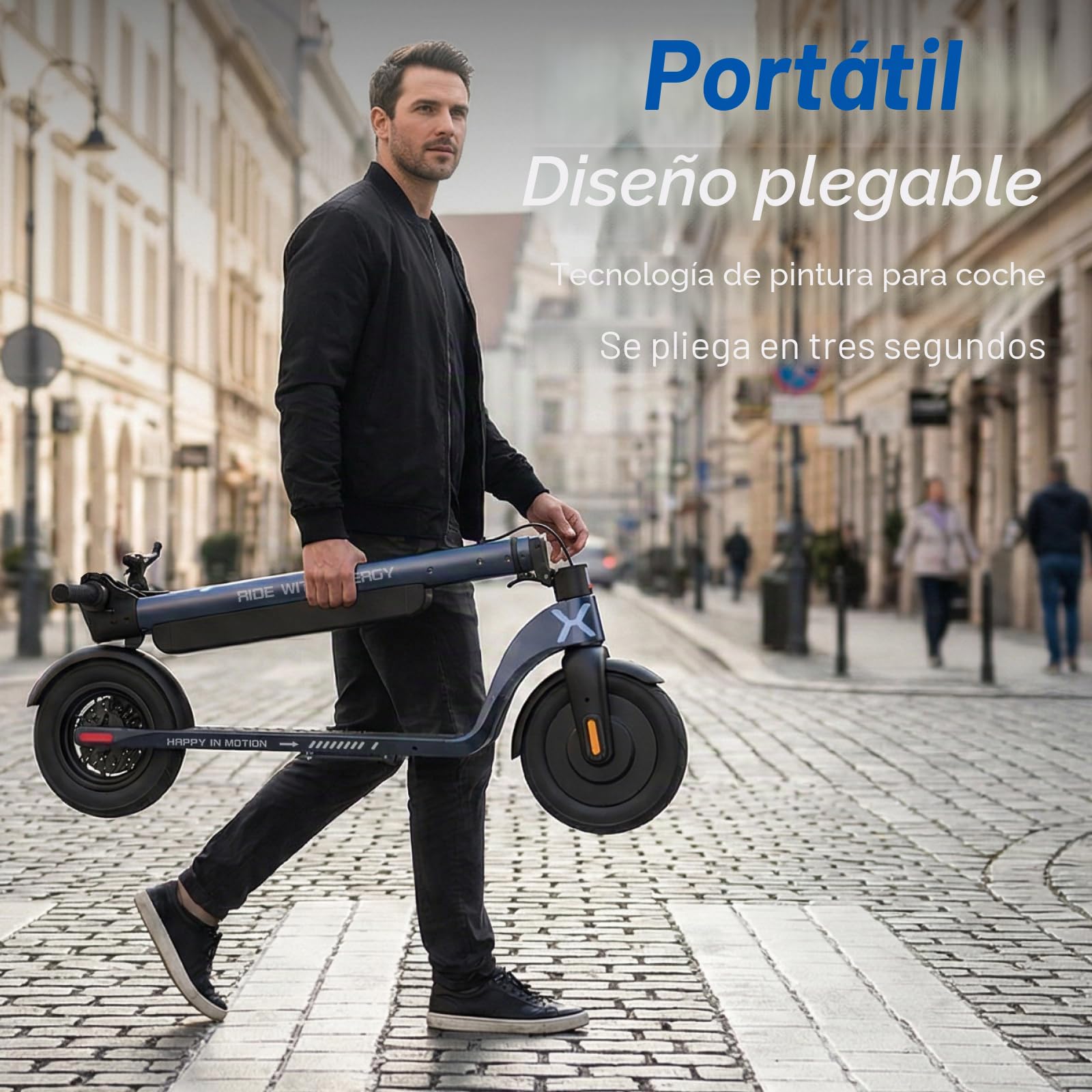 HX X6 Patinete Eléctrico Adultos 4 Pliegues para Mochila,El Portátil de los trotinete electrica Urbanos, Motor 350W & Batería Extraíble, Autonomía 20-40km,Pantalla Digital, aplicación
