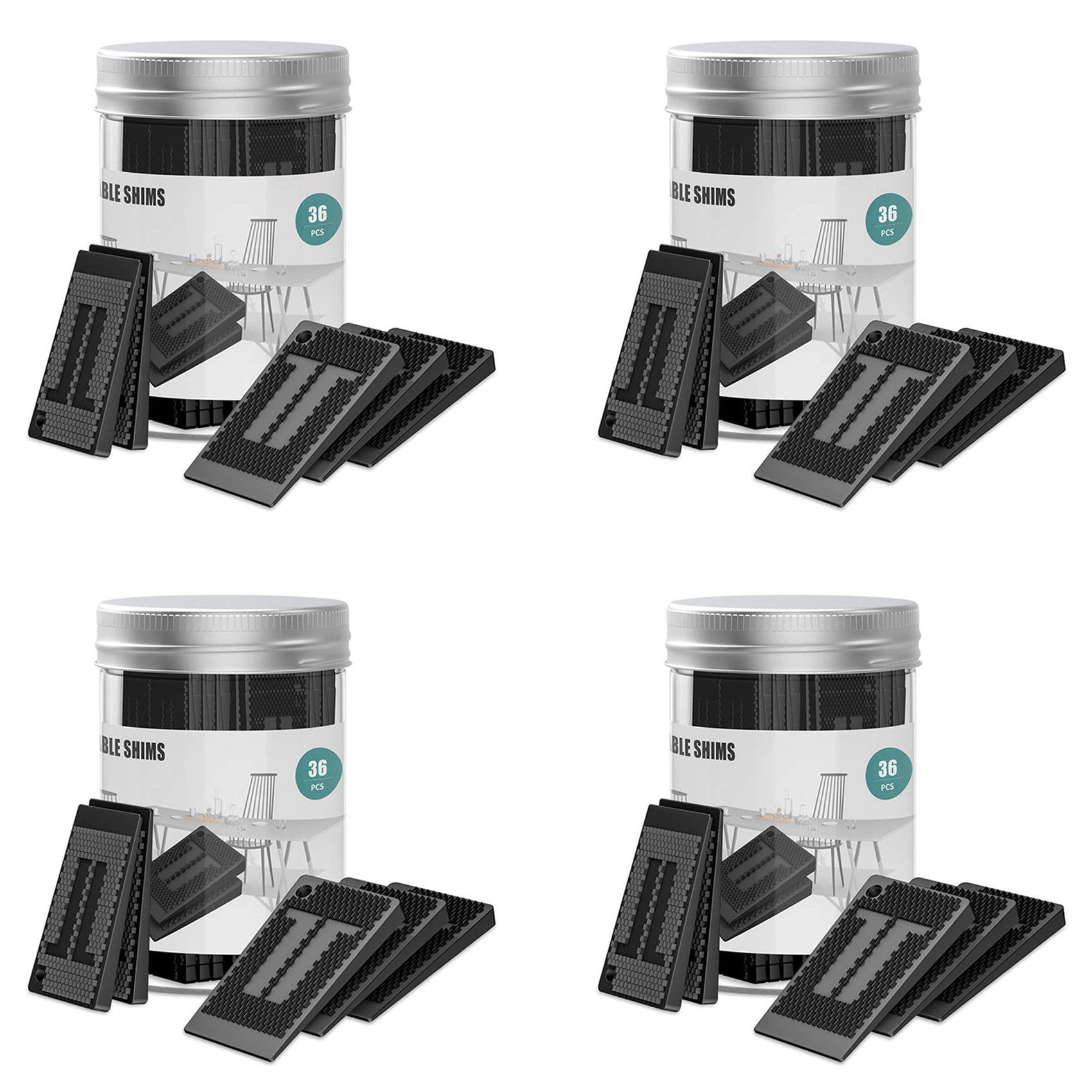 Hndhbfgrt Plastic Shims for Leveling - 144 Piece Jar, Strong and Table Wedges, DIY Levelers for Furniture, Table, Chair