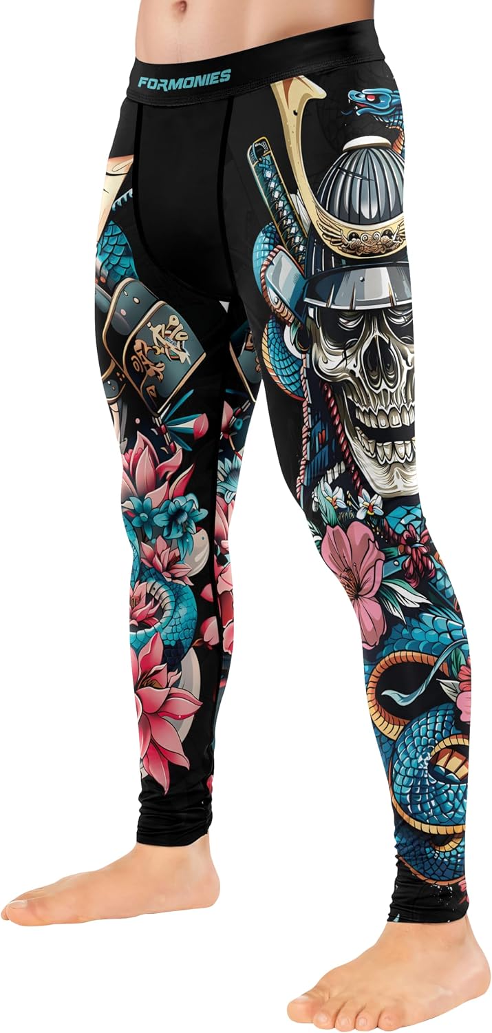 FORMONIES Snake Performance Spats – Men’s Compression Fight Tights for MMA, Wrestling, BJJ & Training
