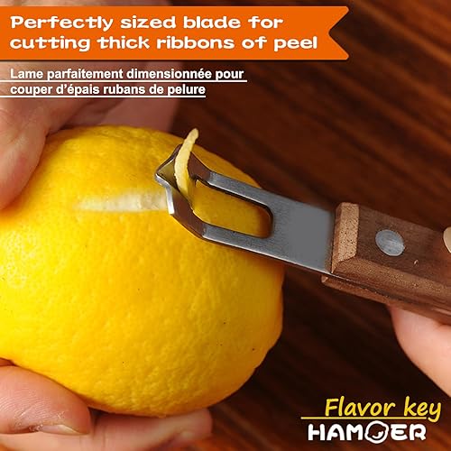 Miniatura 3 de Channel Knife Zester - Herramienta para frutas y verduras para decorar cócteles, postres y ensaladas, punta de acero inoxidable, paquete de 2 Mango