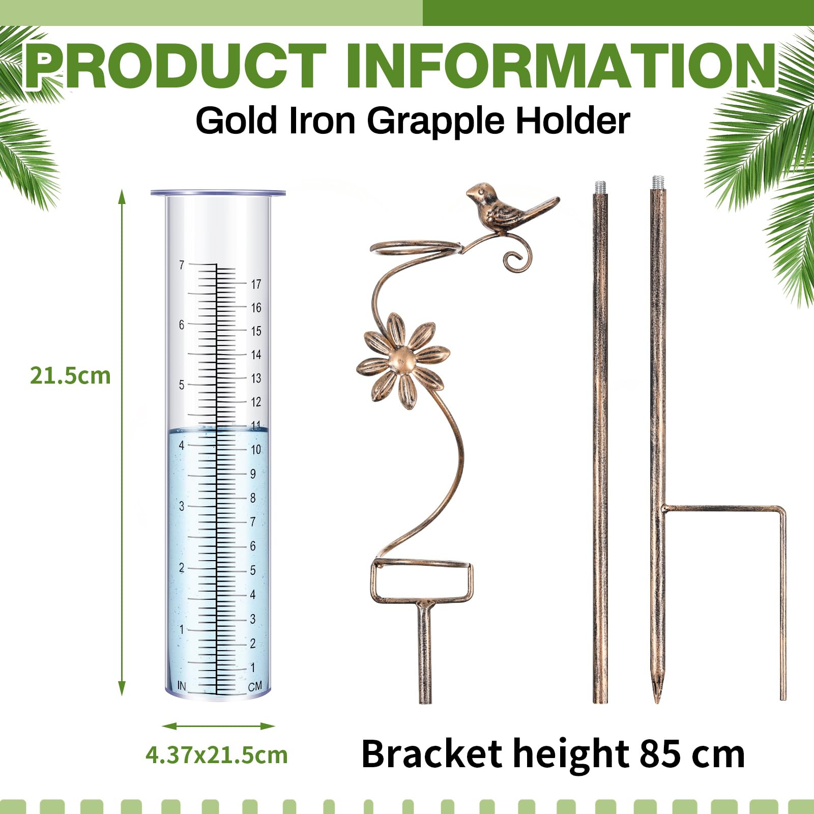 Pluviomètre pour Jardin Pluviomètre de Décoration de Jardin Résistant au Gel, Pelouse, Aménagement Paysager et Accessoires