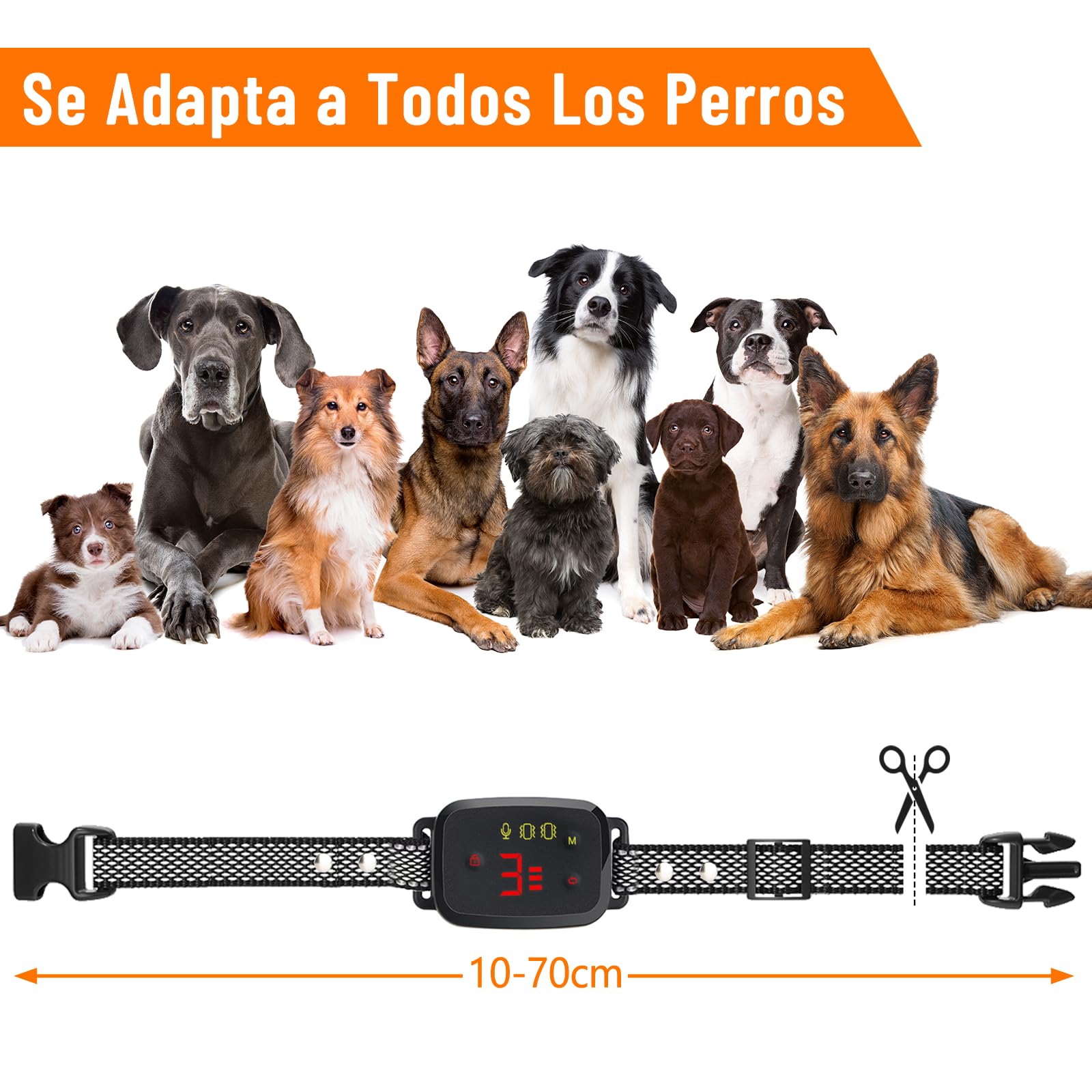 Collare Antibark Per Cani PatteSage - Suono/Vibrazione, Ricaricabile, Impermeabile IP67 - Foto 8
