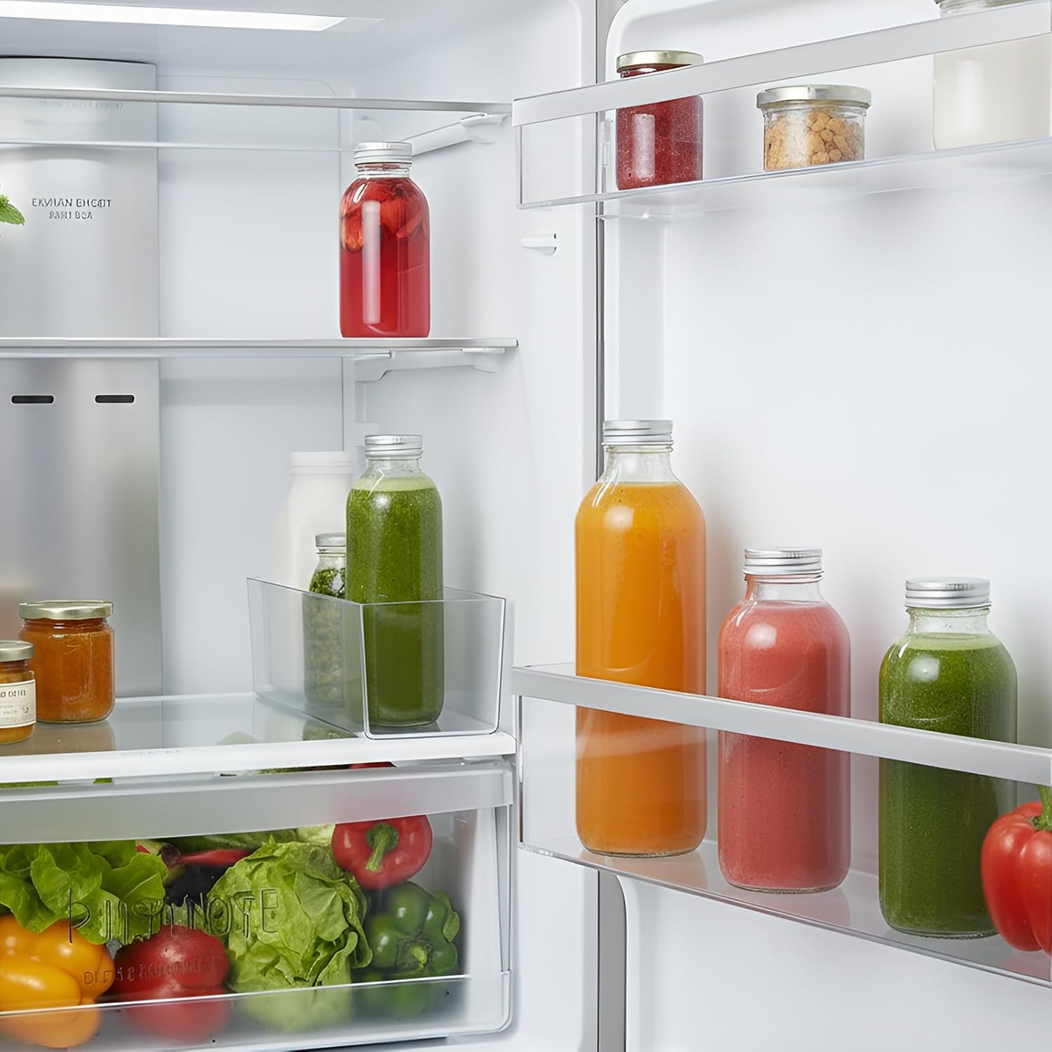 Gerrii 24 Pcs Glass Bottles with Lids 5oz 10oz 16oz Round Glass Bottles Reusable Juice Containers Empty Clear Water Jar with Leakproof Cap for Tea Milk Drinking Beverages