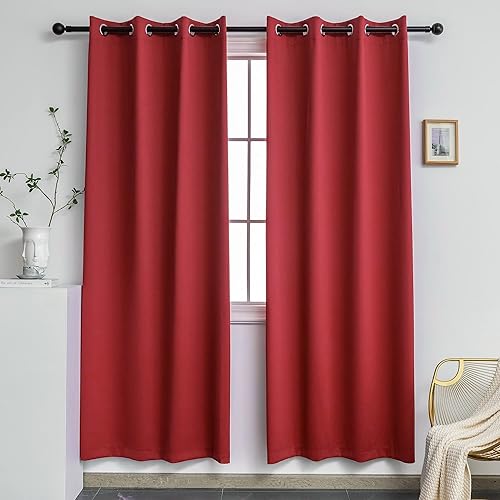 Miniatura 36 de YGO Cortinas opacas lilas para oscurecer la habitación de las niñas, con aislamiento térmico, paneles de cortina para sala de estar, para