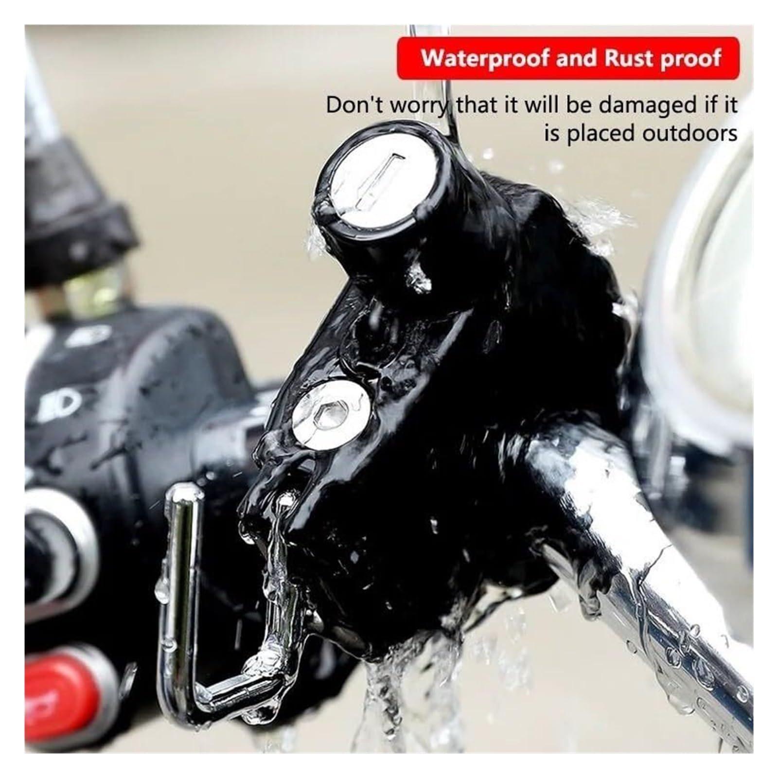 Blocco del manubrio per moto antifurto, blocco per elmo | Chiusura per tubi rotondi, ideale per posizioni di installazione versatili.