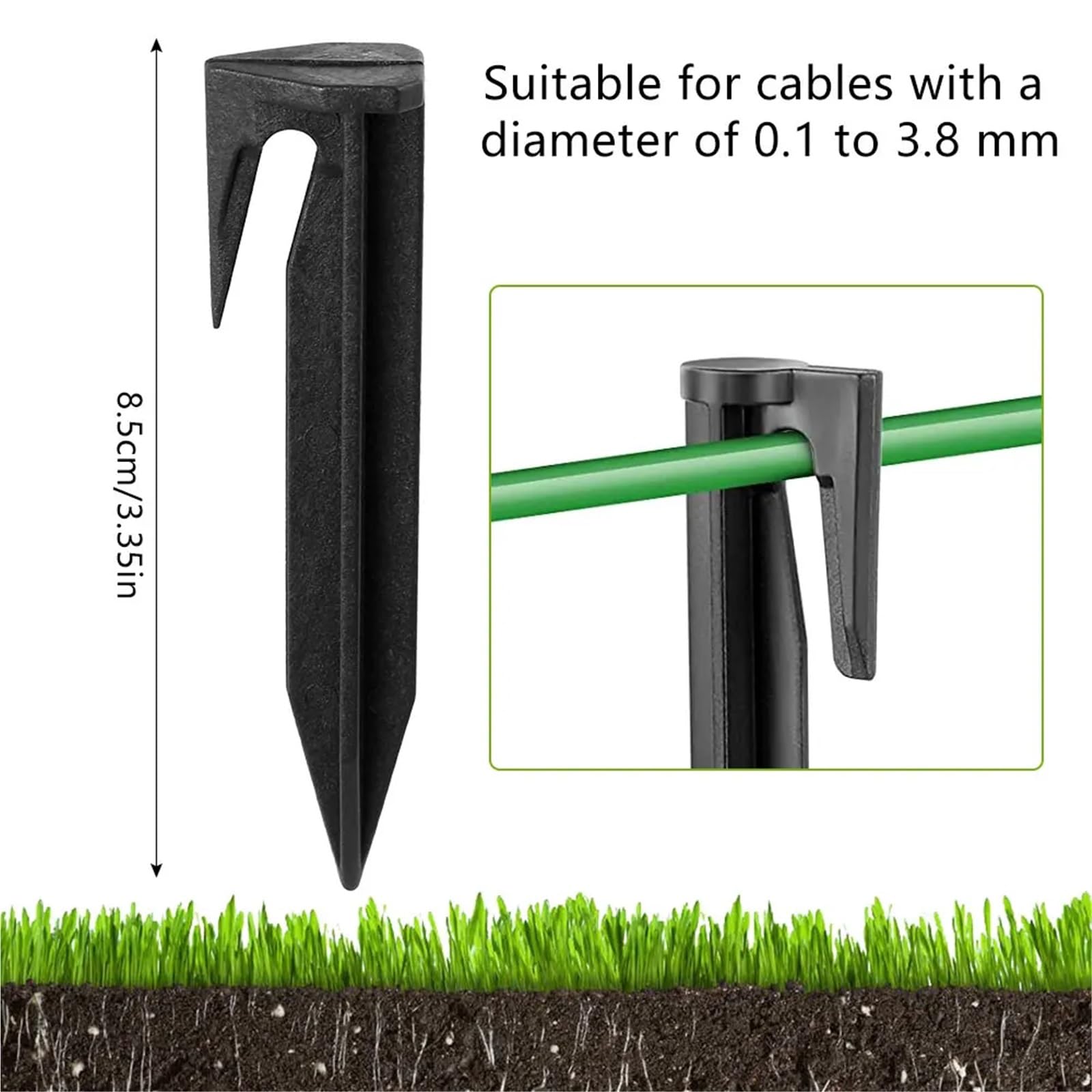 100/200 Pezzi di picchetti for Tosaerba, Chiodi perimetrali, Ancoraggio in plastica, perni Fissaggio al Terreno del Giardino per Fissaggio(200pcs)