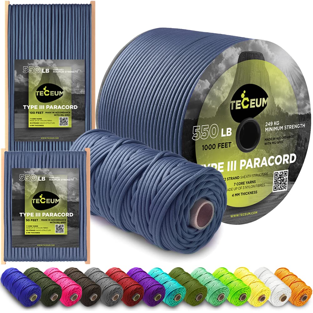 TECEUM Paracord – Pink 550 Type III – 100 ft -22 TECEUM Paracord – Pink 550 Type III – 100 ft -22