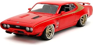Big Time Muscle 1:24 1972 Plymouth GTX Die-Cast Car, Toys for Kids and Adults(Red)