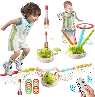 Sponsored You’re seeing this ad based on the product’s relevance to your search query.Learn more about this advertisement RoserRose 3-in-1 Children's Garden Toy, Rocket Toy, Skipping Rope, Throwing Game, Outdoor Toy with Music, 4 Speeds, Remote Control, Outdoor Games for Children from 3 Years