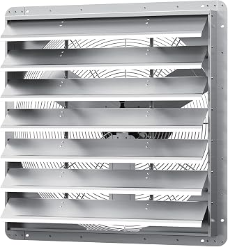 30 Inch Shutter Exhaust Fan, Aluminum Wall Mounted Exhaust Fan, 9451 CFM High Speed Automatic Shutter Attic Fan, Vent Fan For Greenhouse,Shed,Shop,Garage,ETL Listed