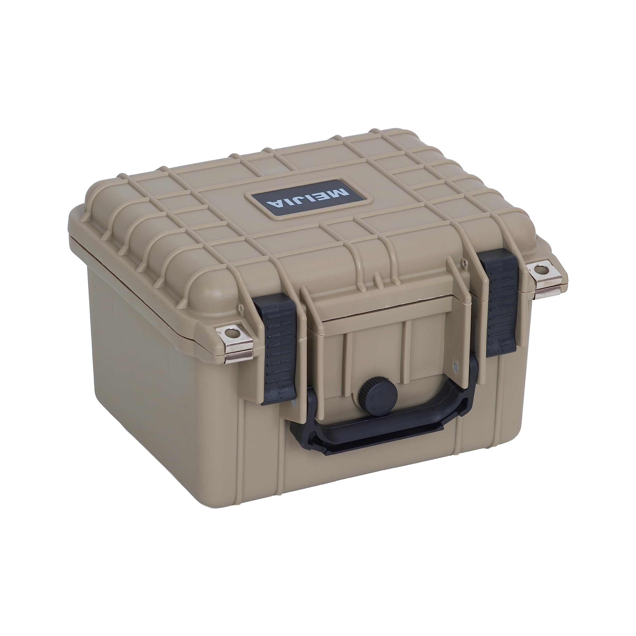 MEIJIA Portable All Weather Waterproof Protective Hard Case,Compact Camera Case with Customizable Foam, Fit Use of Drones,Camera,Equipments, 10.62 x9.68x6.87inch (Desert Tan)