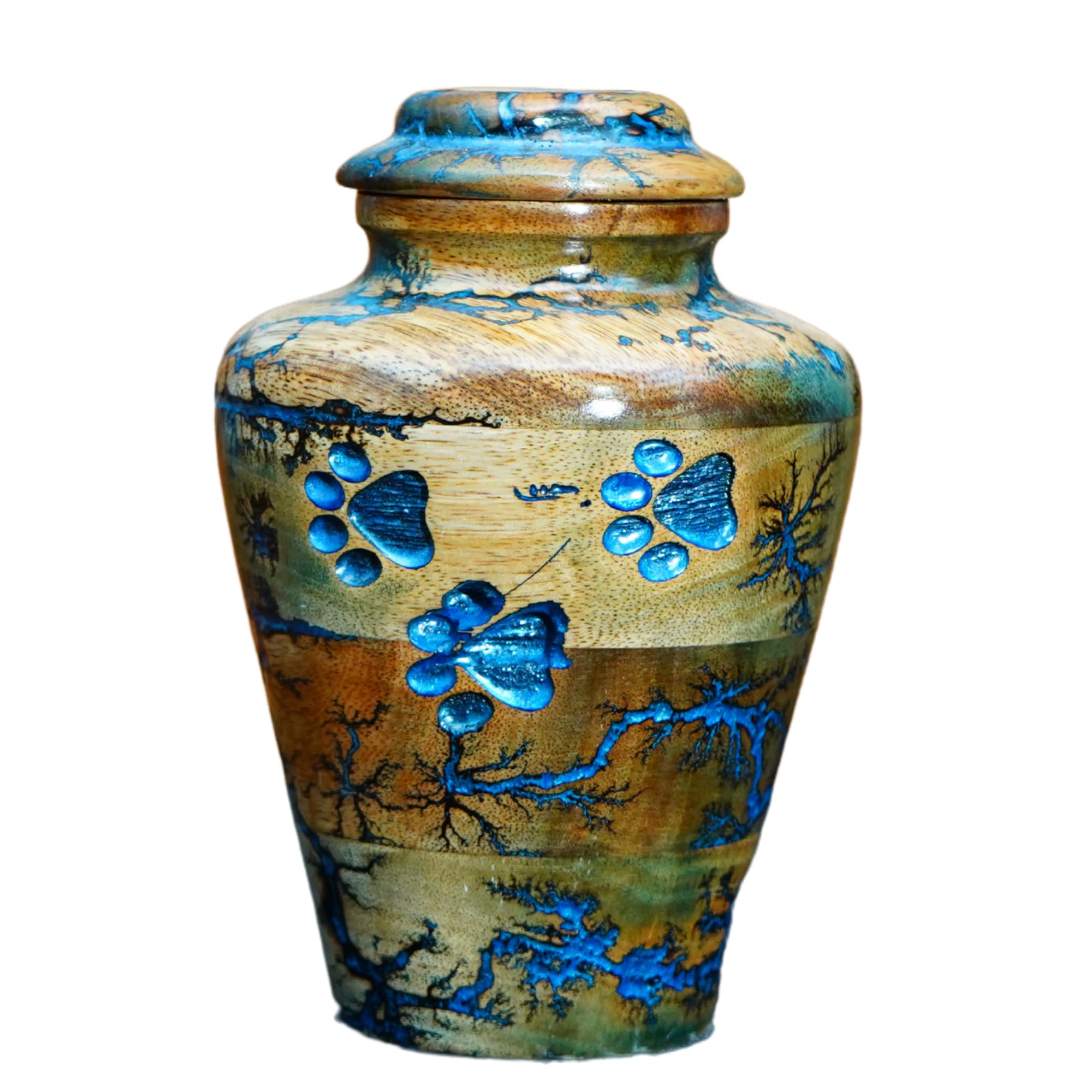 Wooden Pet Ashes Urn for Dog Cat Keepsake Box Handmade Multicolor Medium 50kg