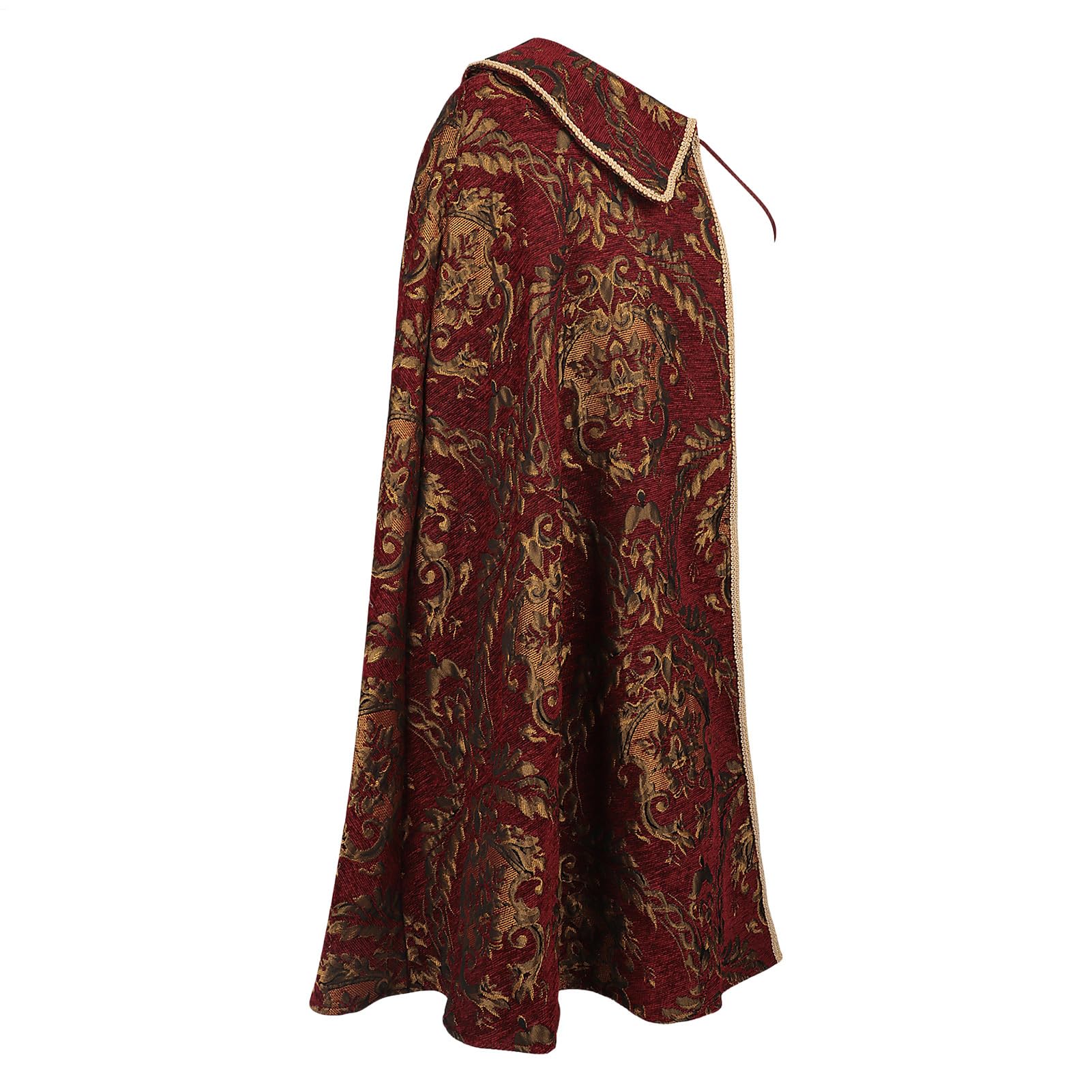 Mantello rinascimentale, scialle a mezza spalla con motivo broccato, mantello da uomo, per Halloween, festival, cosplay, spettacoli teatrali e giochi di ruolo