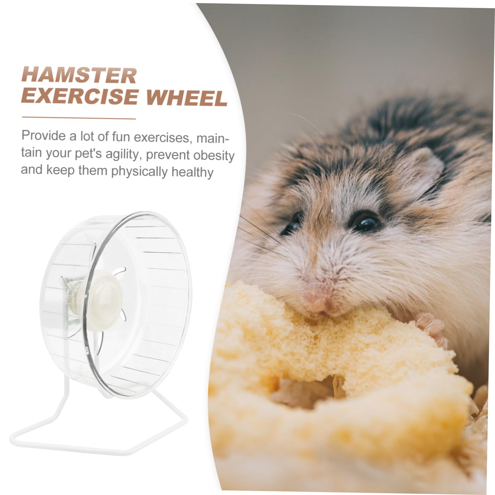 Leises Hamsterrad Laufrad 16cm aus Geruchlosem Kunststoff mit Ständer für Kleintiere Haustier Spielzeug Zwerghamster Jogging Zubehör