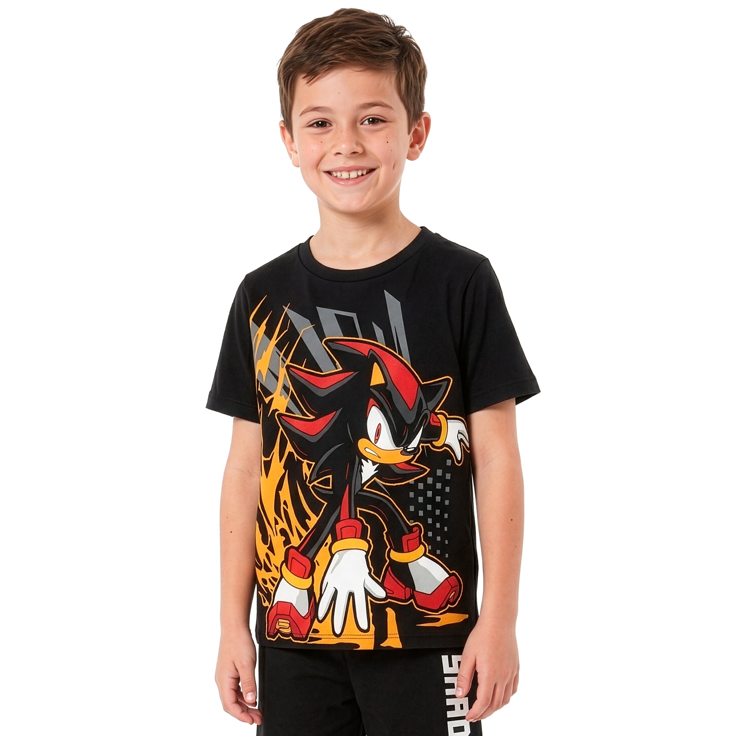 Sonic The Hedgehog Pigiama Bambino, Pigiama Ragazzo Corto Shadow The Hedgehog in Cotone