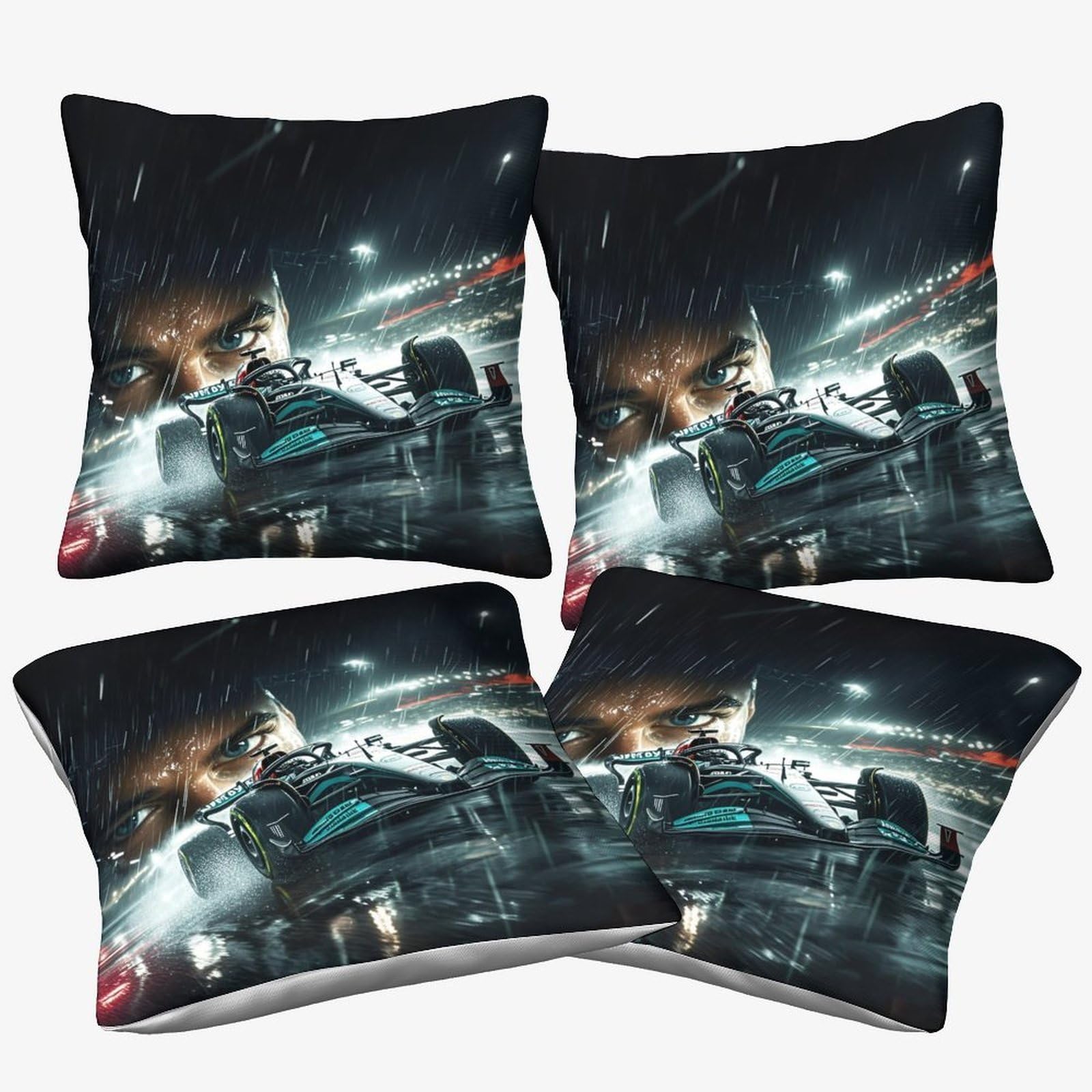 Dafufbw Formulaa Racing-2 40X40cm, 4Pcs Throw Pillow Covers Formulaa Racing - No Insert I Lewishamiltonn Microfiber Square Cushion Covers I Machine Washable | Indoor Use Only