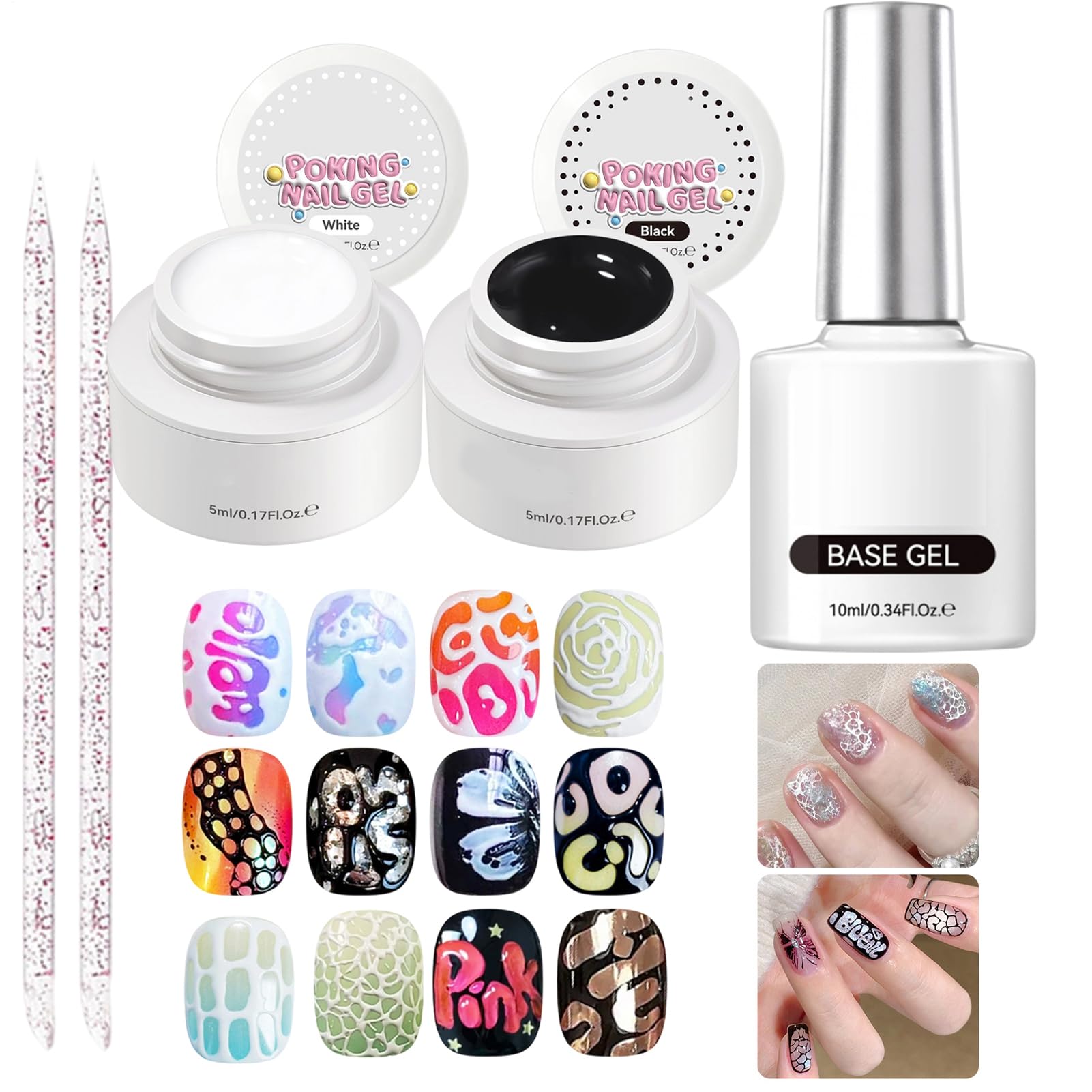 Gel Nail Polish Set Professional Fingernail Base Coat Lace Drawing Nail Gel for Nails Long Lasting Material Multi