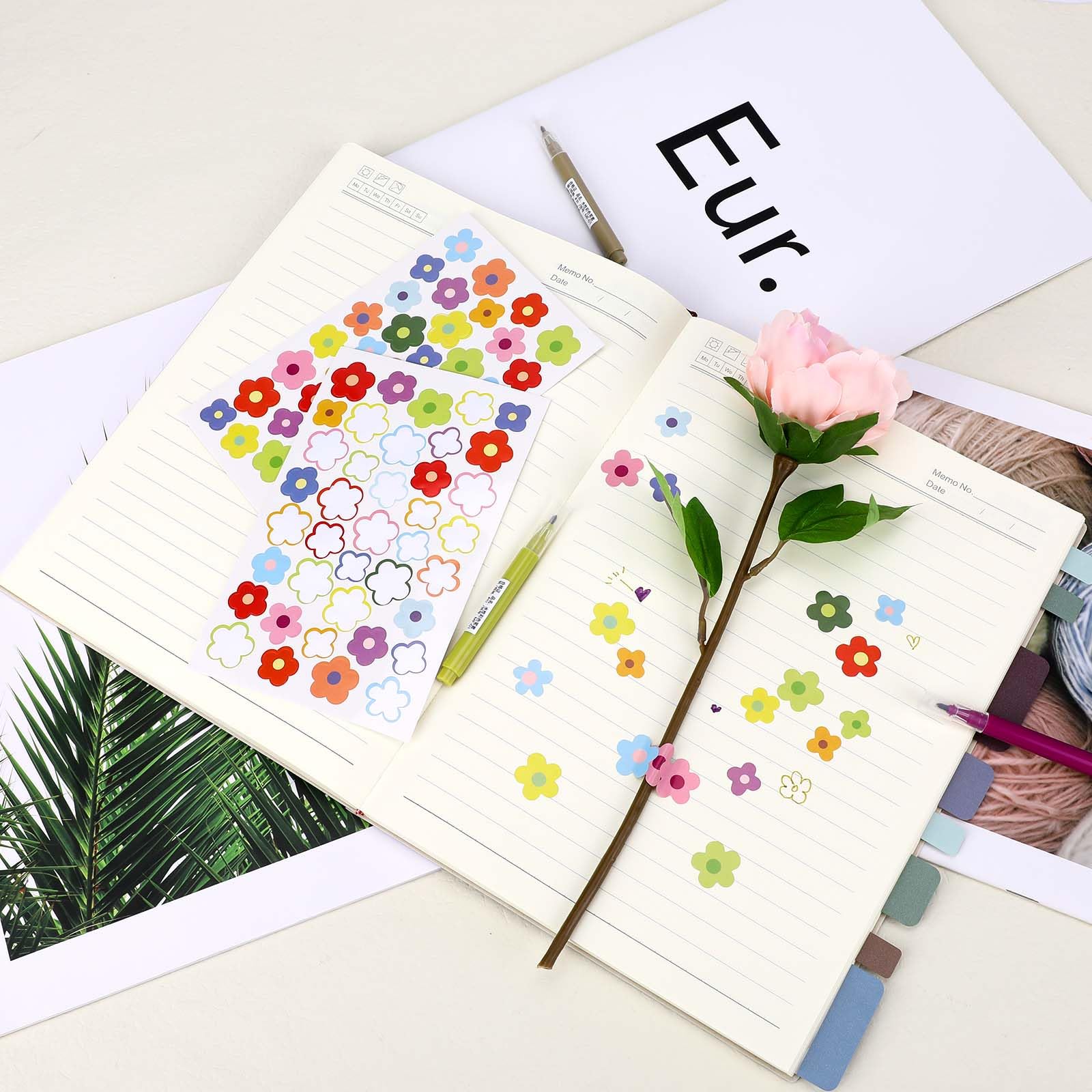 585 Mini Flower Stickers for Scrapbooking, Boho Tiny Cute Self-Adhesive Pastel Stickers - Vinyl Flower Decals for Water Bottle, Laptop, Car, Cellphone Case, Arts & Craft - Image 3