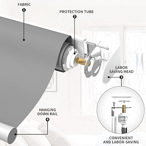 Miniatura 5 de Persianas opacas para ventanas, persianas con aislamiento térmico y anti-rayos ultravioleta, 100 % opacas, para ventanas interiores del hogar, sala