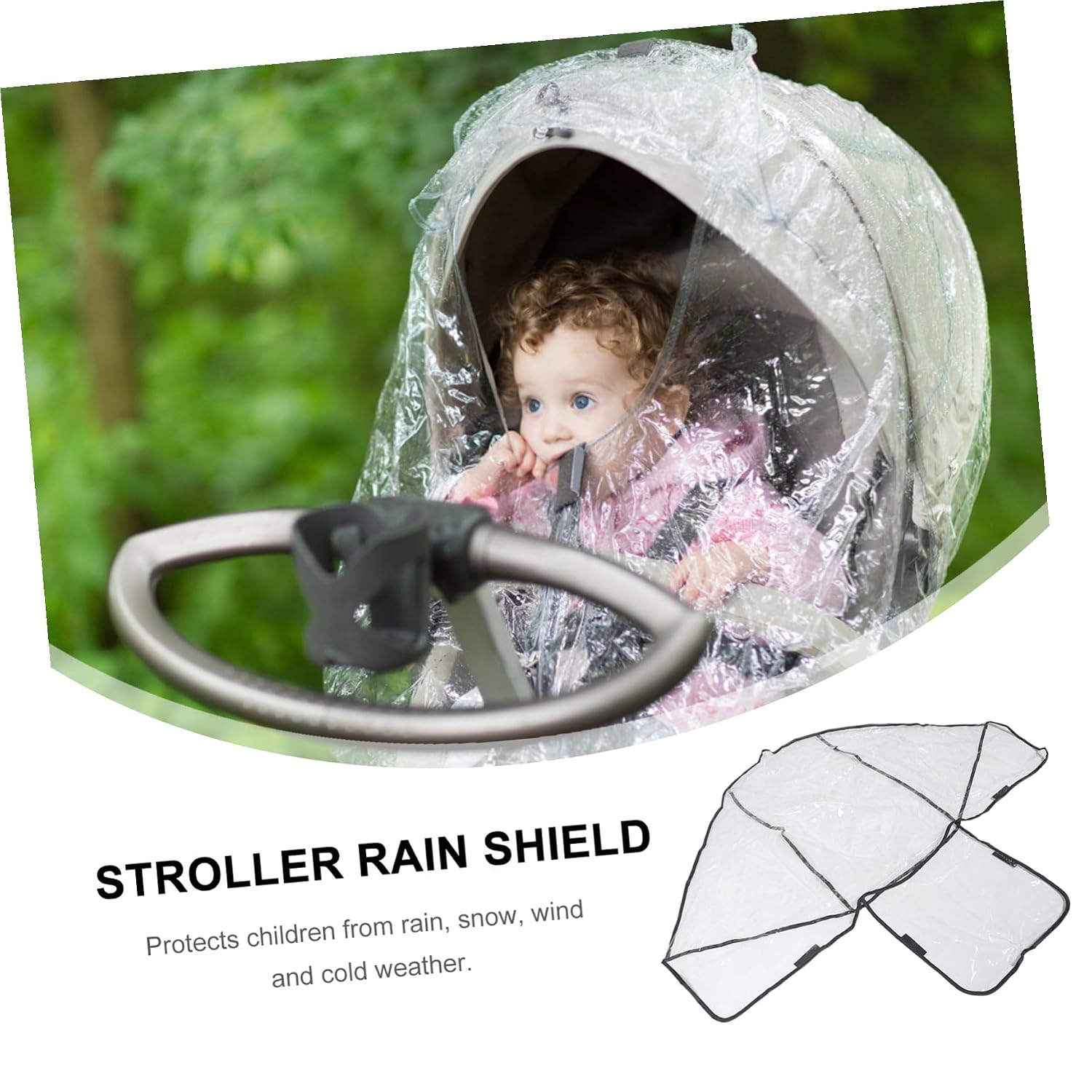 Twins Stroller Rain Cover Double Pushchair Windproof PVC Transparent Rain Protection with Ventilation for Front and Rear Seats Accessories