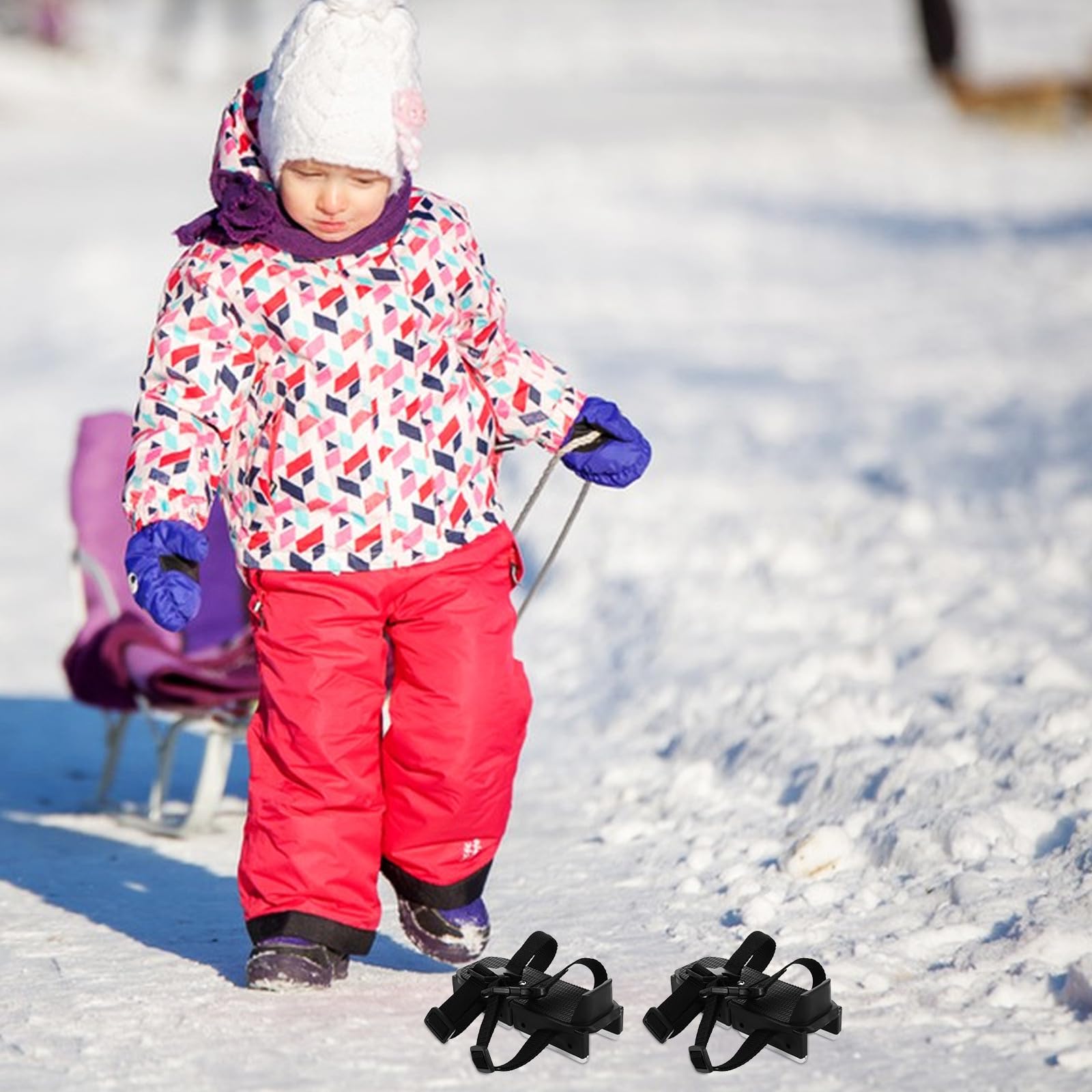 Verstellbare im Winter Anfänger Eislaufschuhe für Kinder und Komfortablem Sitz mit Stabilem Kunststoff Verzinkten Stahlkufen zum Eislaufen und Schneeschuhwandern