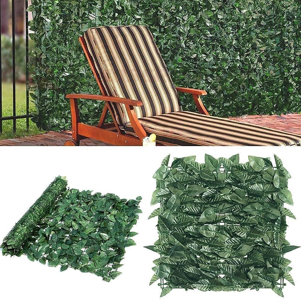 Pannello Recinzione In Foglie Di Alloro Artificiali 99x297 Cm - Siepe Finta Per Privacy Su Balcone, Giardino E Terrazzo - 3