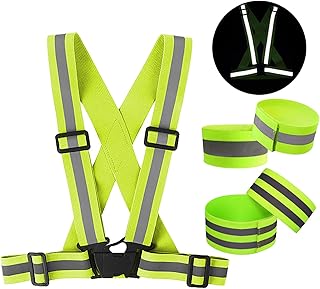 TYXHXTF Running Reflective Vest, Reflective Running Gear, Reflective Wrist Strap, Adjustable Running Safety Vest, Running ...