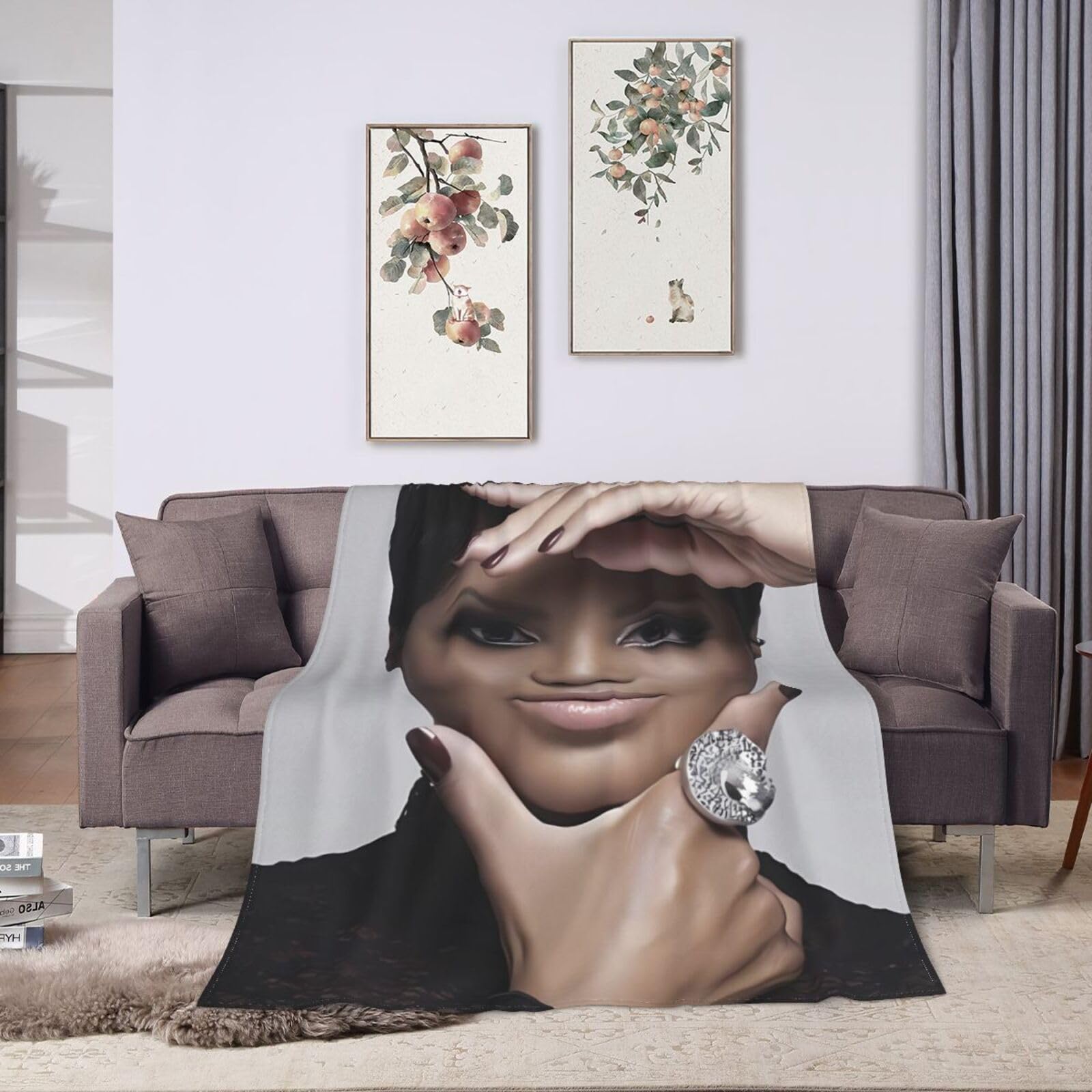 Toni Music Braxton Blanket Throw Blankets Ultra Soft Flannel Lightweight Throws for Couch, Bed, Plush Fuzzy Flannel Anti Pilling Warm Thermal Blanket All Seasons Use 60"X50"