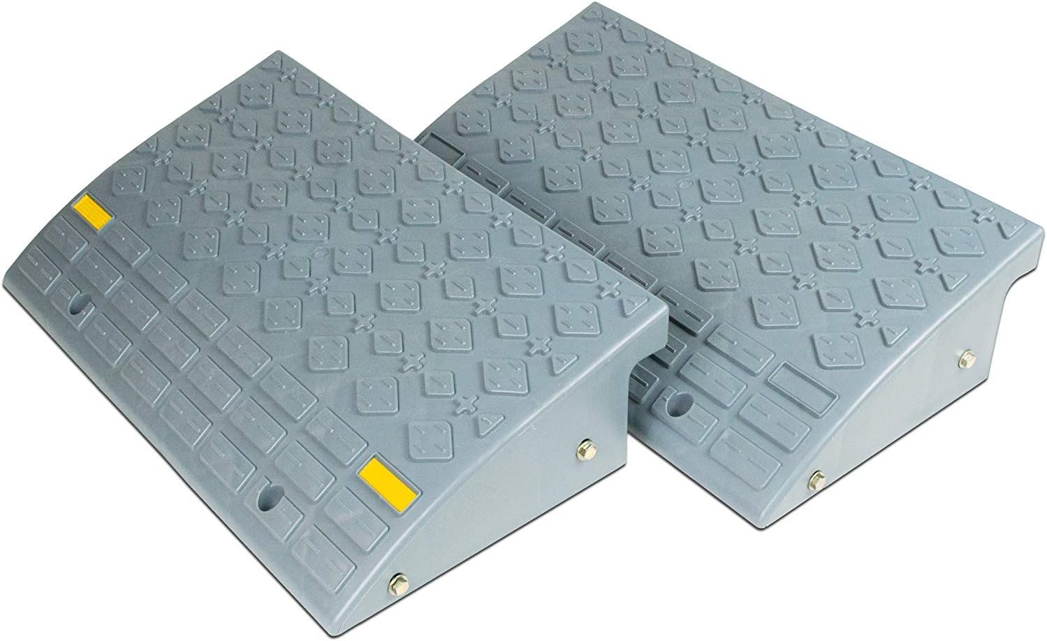 Set of Two Large (6 inch Tall) Curb Ramps. Durable Multipurpose Ramp Set for Your Car, Truck, RV, Trailer, Cart or Handtruck.