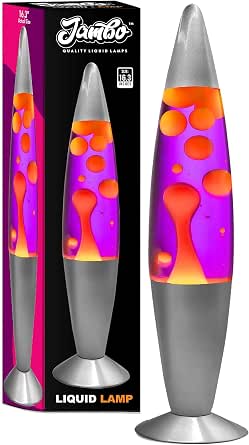 JAMBO 16" Purple Liquid Motion Lamp with Yellow/Orange Wax - Night Light and Home Decor