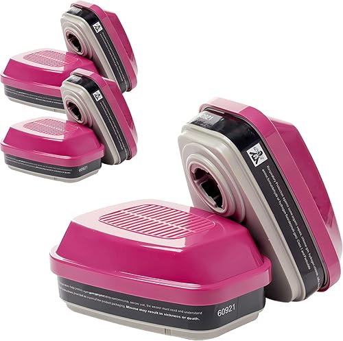 Miniatura 8 de Cartuchos de filtro de respirador 60921 cartuchos de repuesto duales, 6 pares de filtros de partículas, se ajustan a piezas de mitad de cara