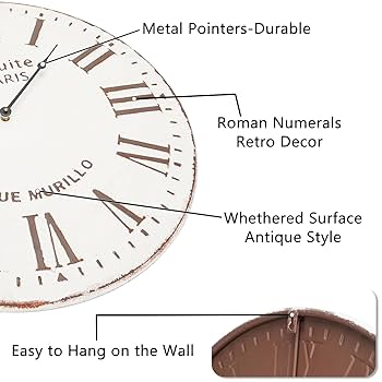 Amazon.com: Synovana 22 inch Wall Clock - Decorative Round