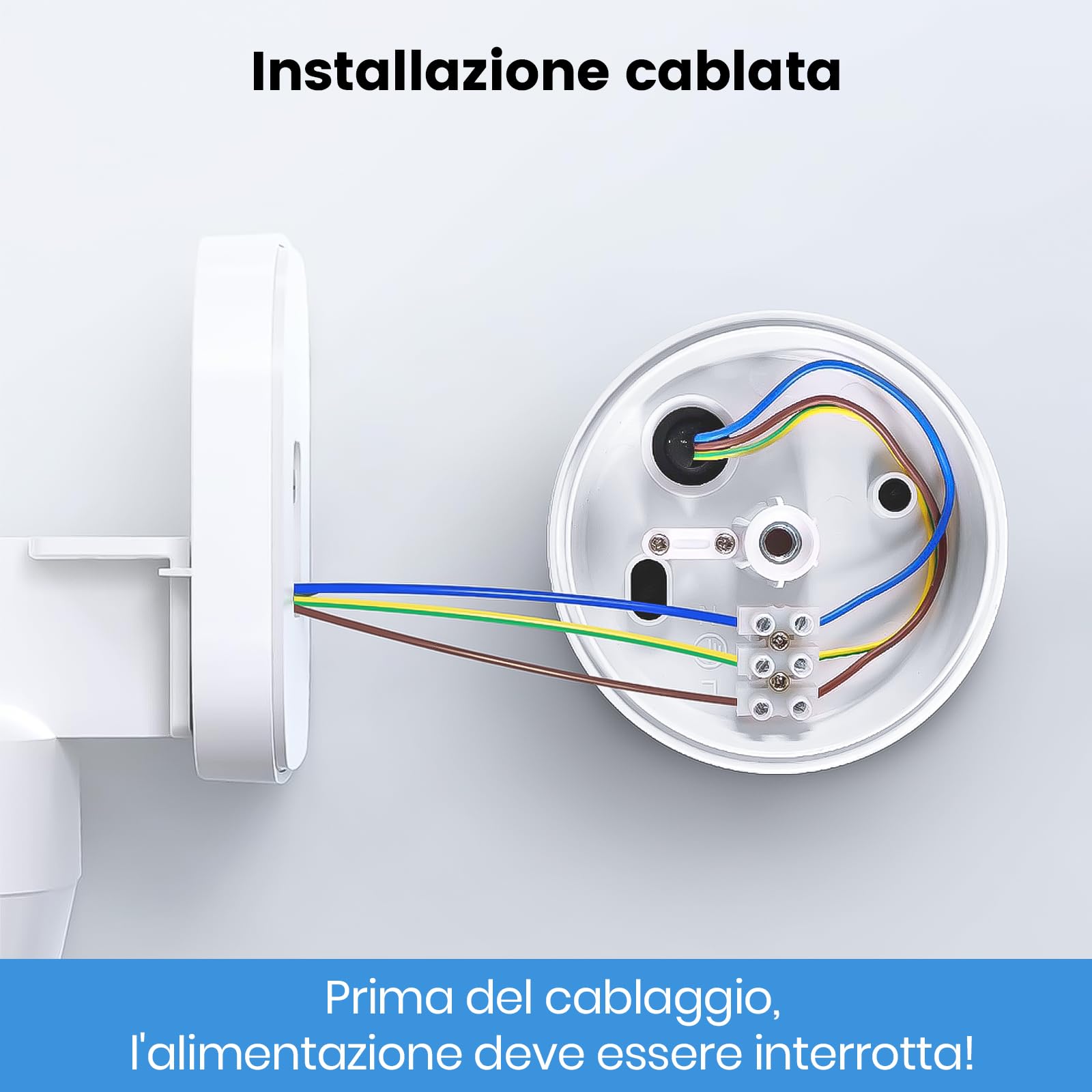 aosu 3K Telecamera di Sorveglianza Esterna con Luce, 2600 LM, 360° IA | 3 sensori PIR, Registrazione 24/7, Visione notturna, IP65 impermeabile, Wi‑Fi 2,4 GHz, Per ingresso/giardino