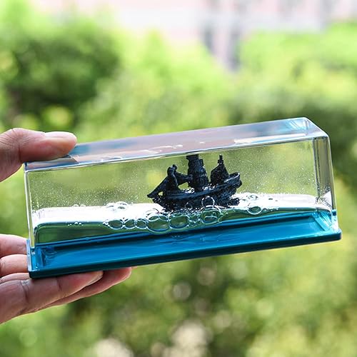 Miniatura 3 de Botella de deriva fluida de crucero, decoración de escritorio, juguete acrílico insumergible, modelo de barco pirata en botella de deriva fluida,