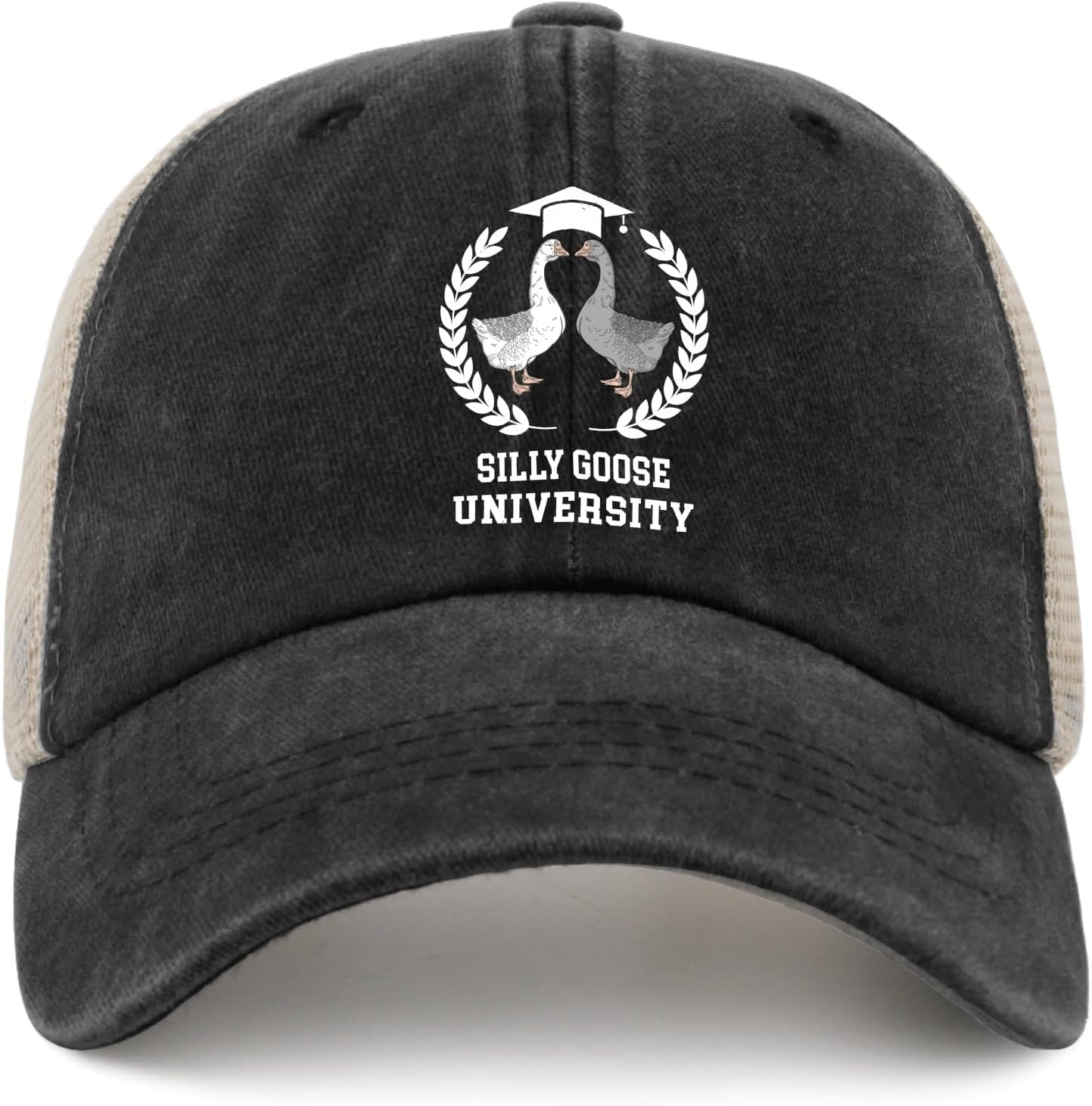 Funny Goose Hat Silly Goose On The Loose Trucker Hat Women Vintage Mesh Cap for Summer