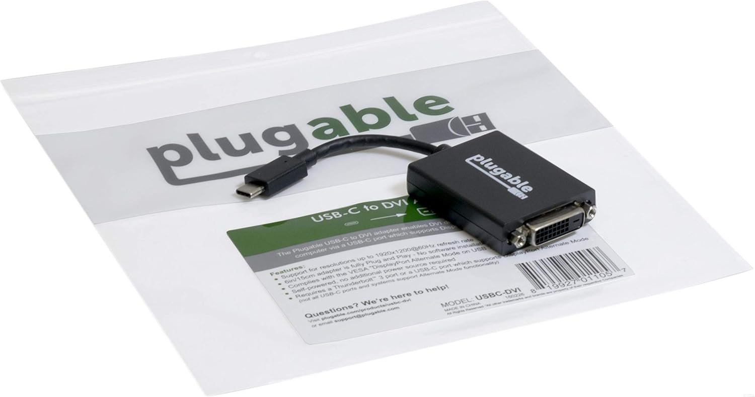 Frее Shірріng 🛒 Plugable USB C to DVI Adapter - Connect Your USB-C Laptop to a DVI Display up to 1920x1200 - Compatible with 2017 and Later Mac and Windows PCs Crаzу Clеаrаnсе Plugable USB C to DVI Adapter - Connect Your USB-C Laptop to a DVI Display up to 1920x1200 - Compatible with 2017 and Later Mac and Windows PCs