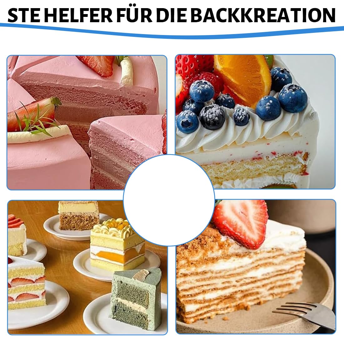 Couteau à Gâteau en Acier Inoxydable Réglable en Hauteur, Coupe Gâteau Patisserie