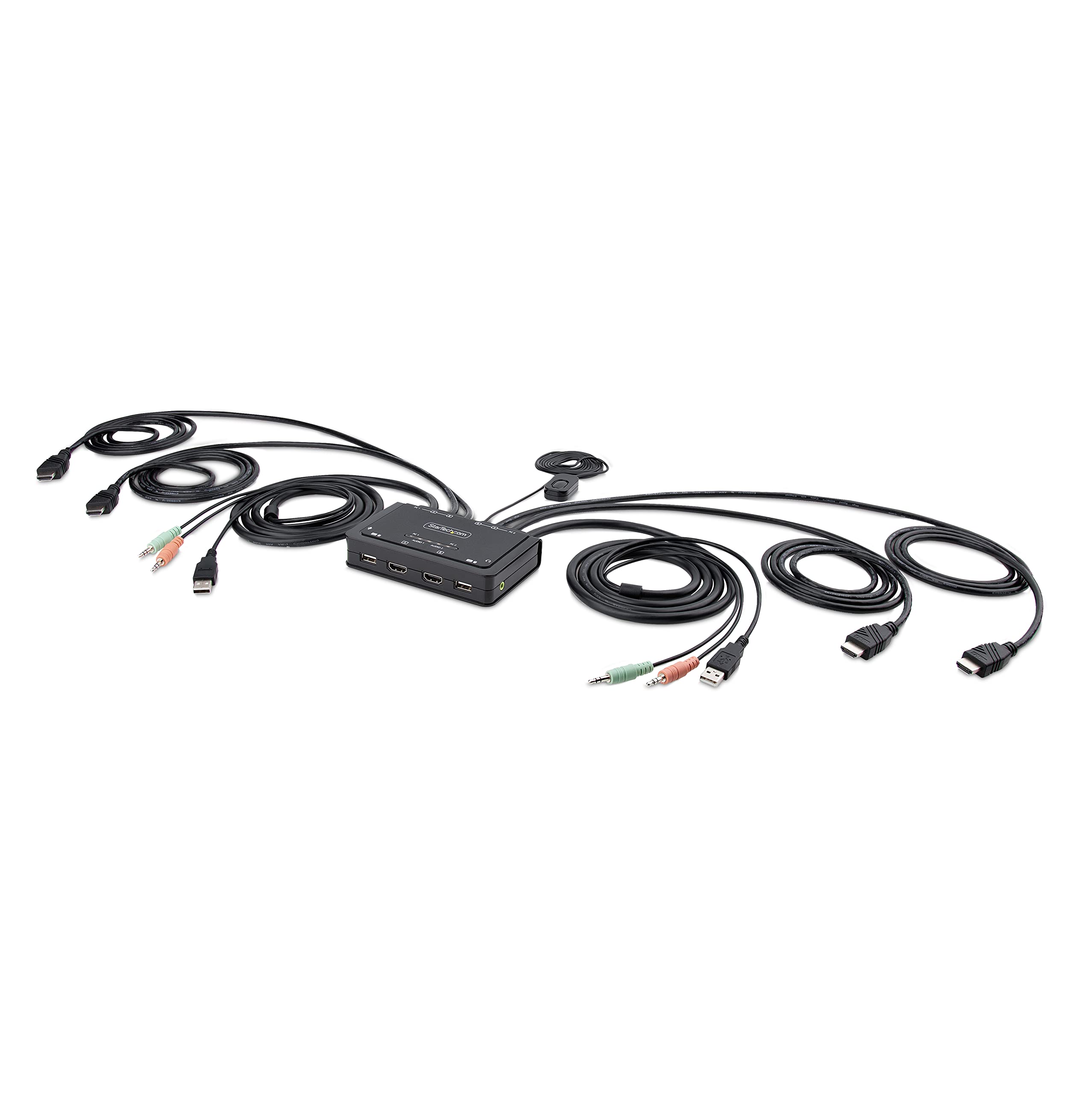 Startech 2 Port Usb & 4K Hdmi Dual Monitor Cable Kvm Switch With Remote Switch