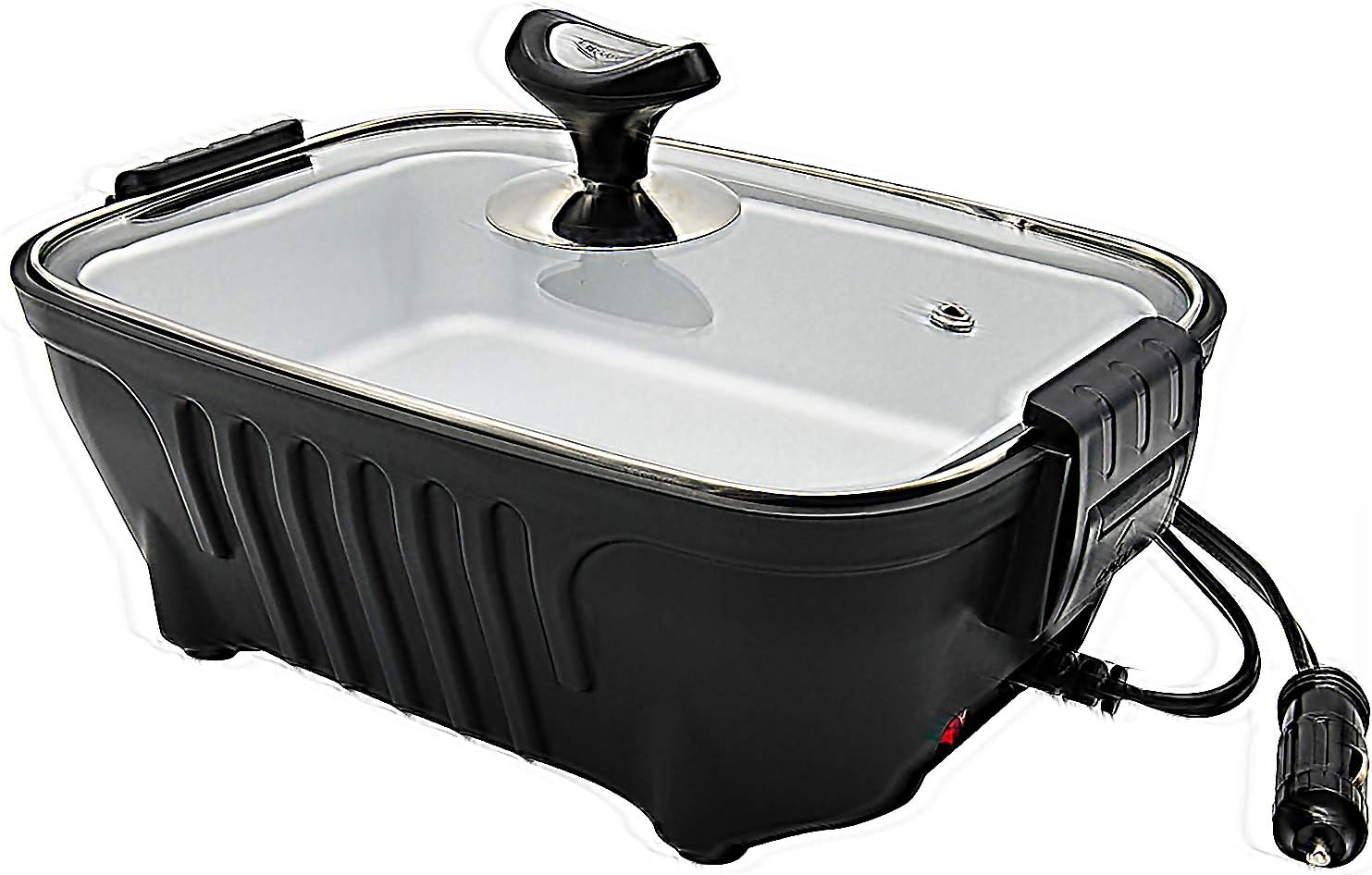 RoadPro RPSC200 12V Power Supply Portable, Personal Sized Roaster for Car, Truck, Camping, Tailgating – Cook or Re-Heat Delicious Meals and Leftovers , Black