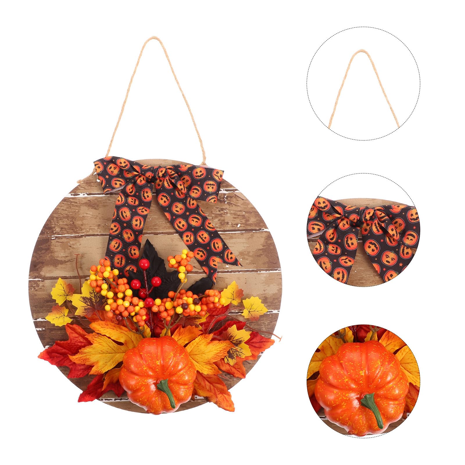 OSALADI 2 Pezzi Decorazione Halloween in Legno per Porta e Parete Ornamento a Zucca, Leggero e Facile da Usare per Decorazione Casa e Ristorante