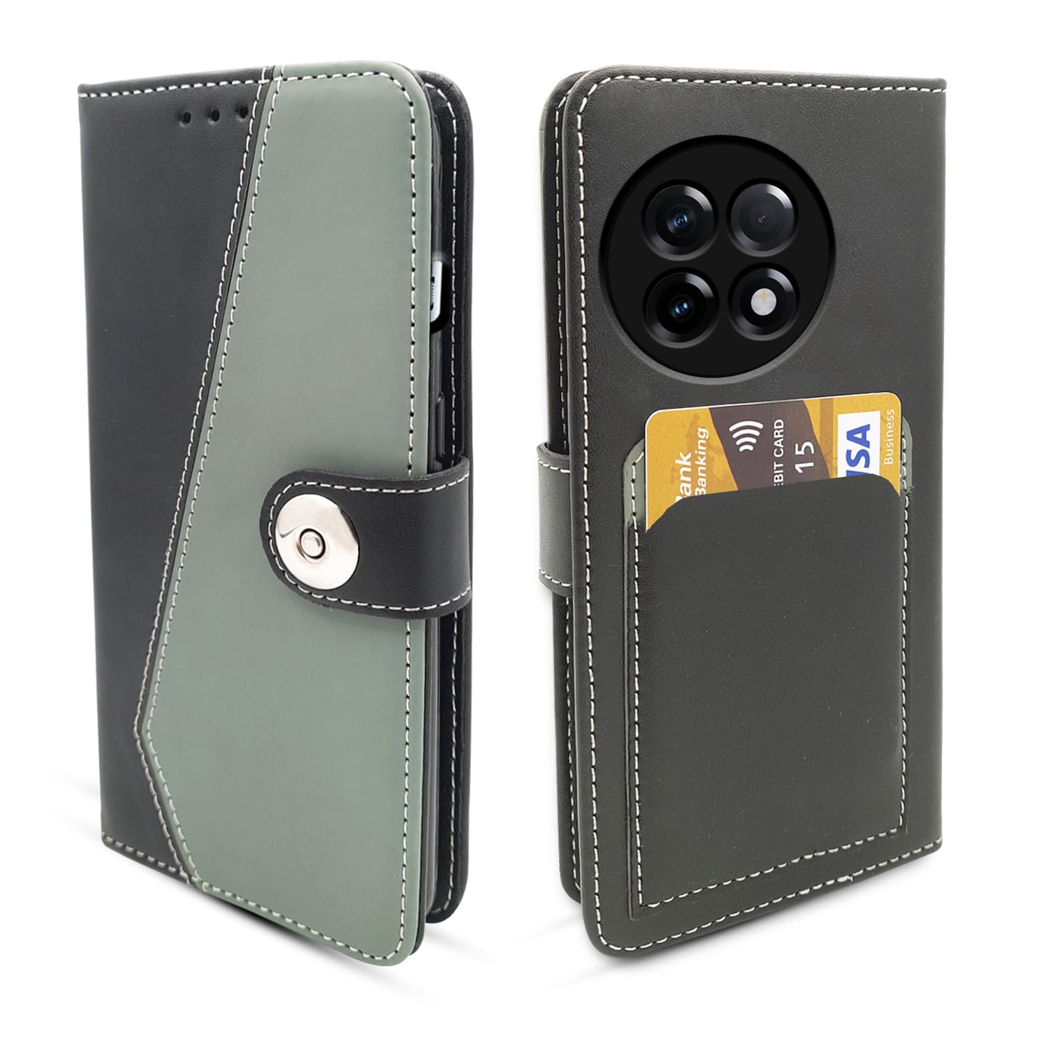 Pikkme OnePlus 11R 5G Flip Cover | Genuine PU Leather Finish | Full 360 Protection | Wallet Style | Inbuilt Pockets & Stand | Strong Magnetic Flip Case (Grey) (B0CL59JHKH) Amazon Price History, Amazon Price Tracker
